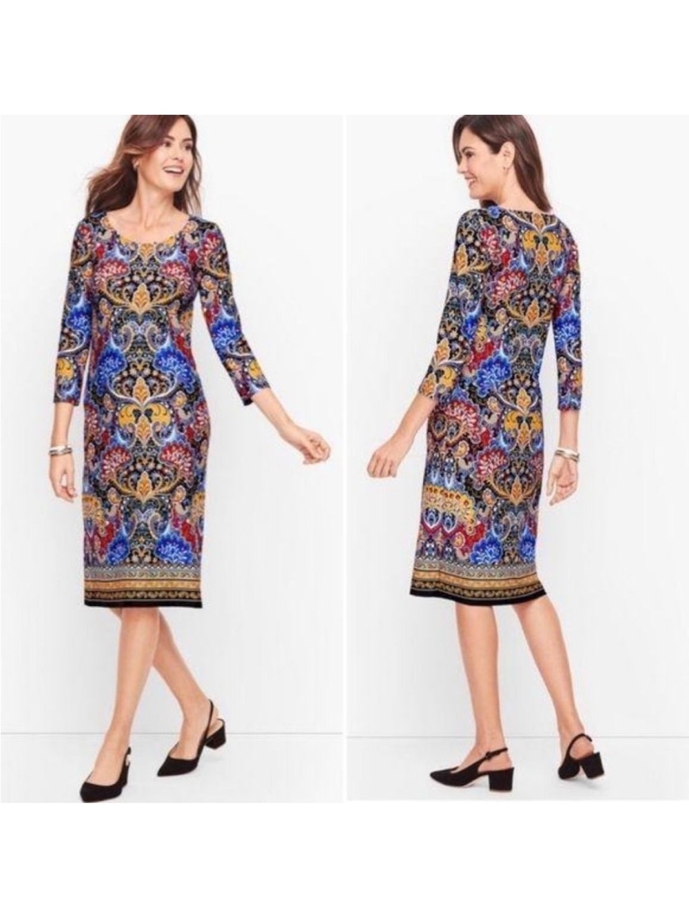 Talbots Jersey Paisley Shift Dress